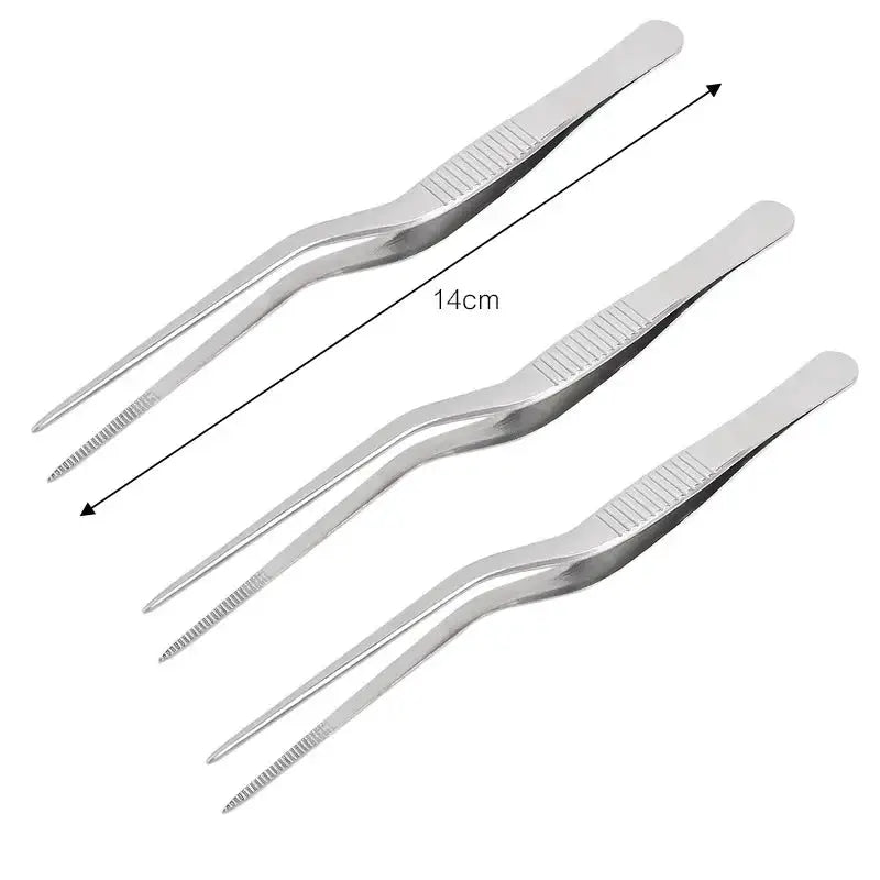 Stainless Steel Kitchen Tweezer Utensil For BBQ Grilling And Food Handling Clip Portable For Picnic Cooking