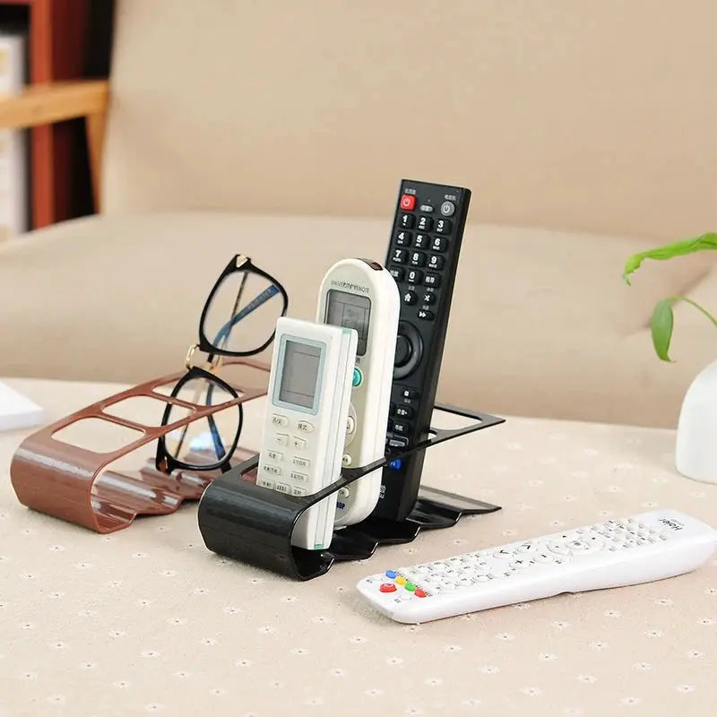 4 Compartment Remote Control Organizer Desktop Storage Rack Plastic Holder Multi Purpose Desk Organizer