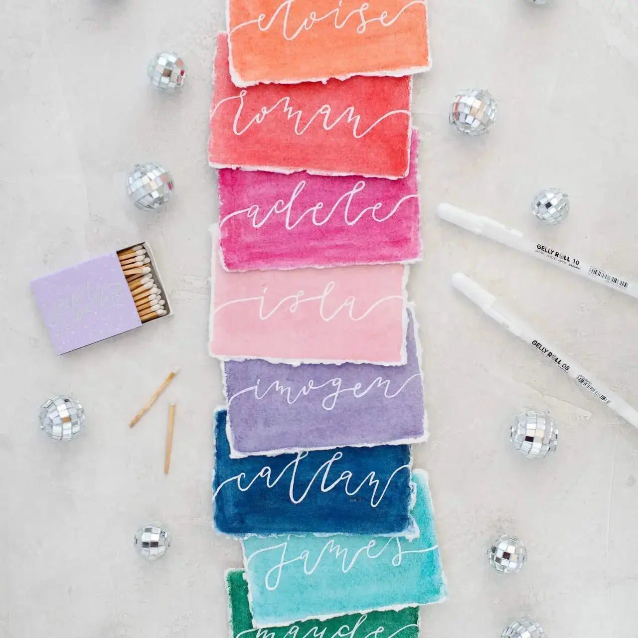 Sakura Gelly Roll gel pens set by Simples Market, white ink with assorted tip sizes for journaling and art