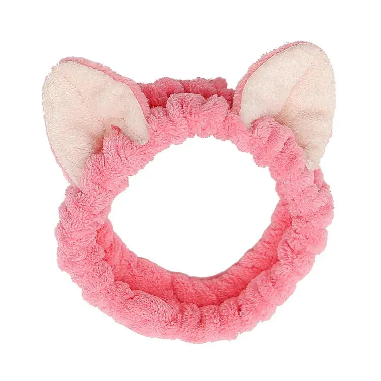 BambooBloom Rabbit Ear Headband Soft Bamboo Fiber With Elastic Strap For Washing And Makeup