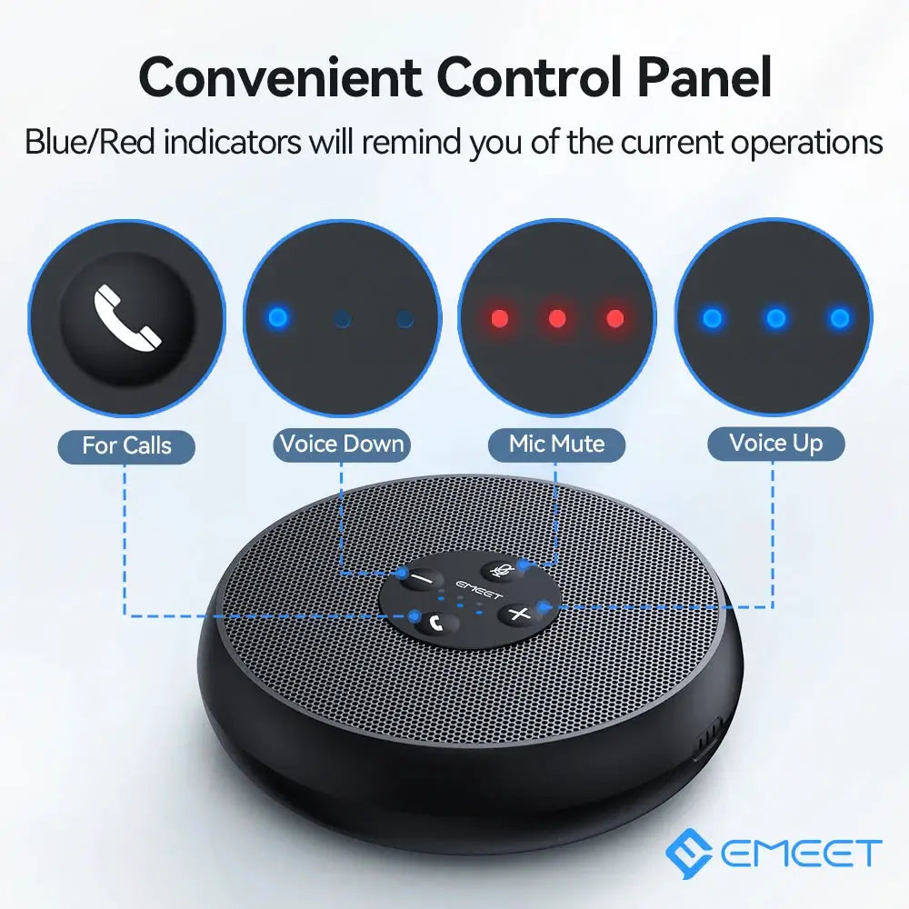 EMEET USB wired conference speakerphone with 2 mics and 360° voice pickup
