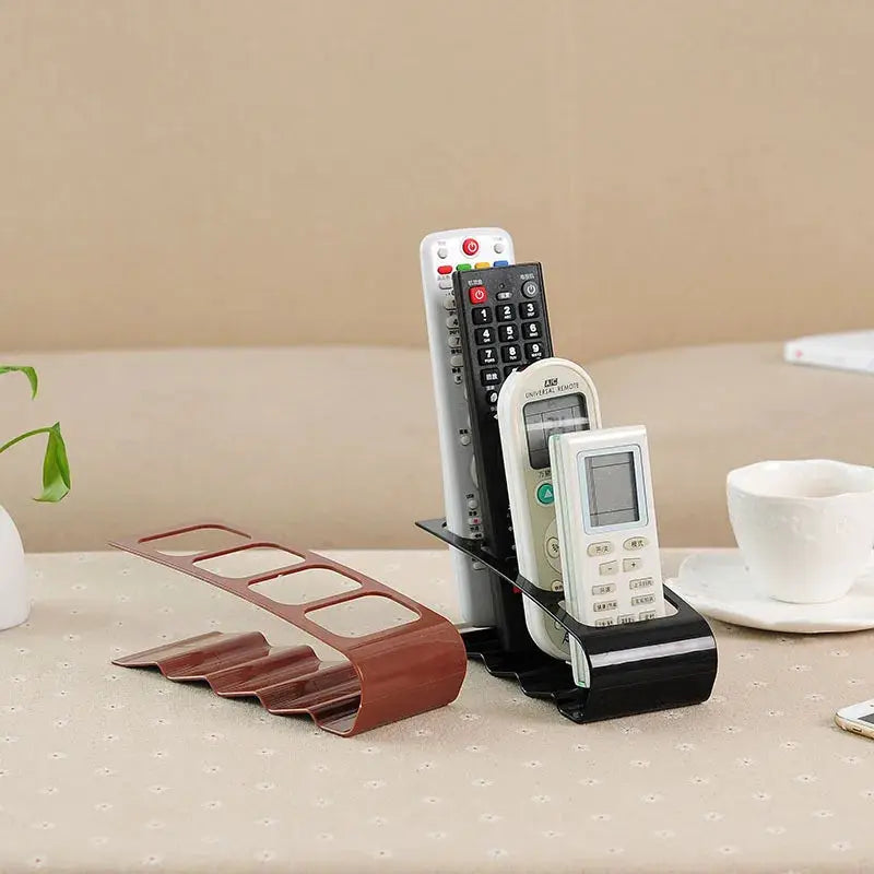 4 Compartment Remote Control Organizer Desktop Storage Rack Plastic Holder Multi Purpose Desk Organizer