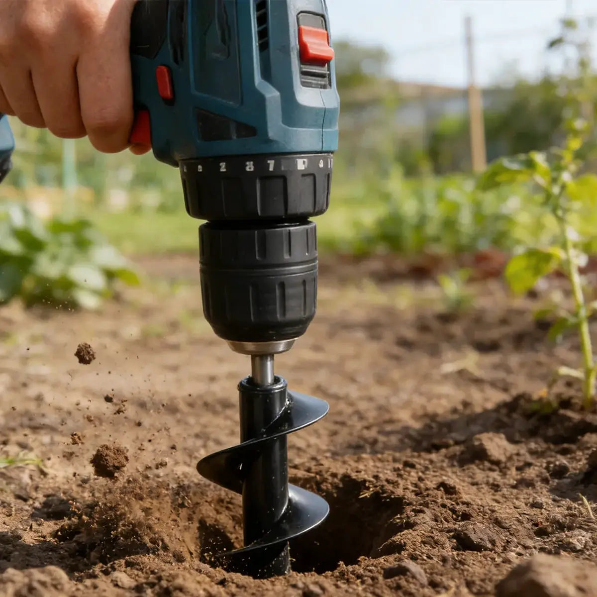 Spiral Hole Drill Bit For Gardening Planting Attach To Corded Or Cordless Drill For Easy Soil Loosening And Hole Digging