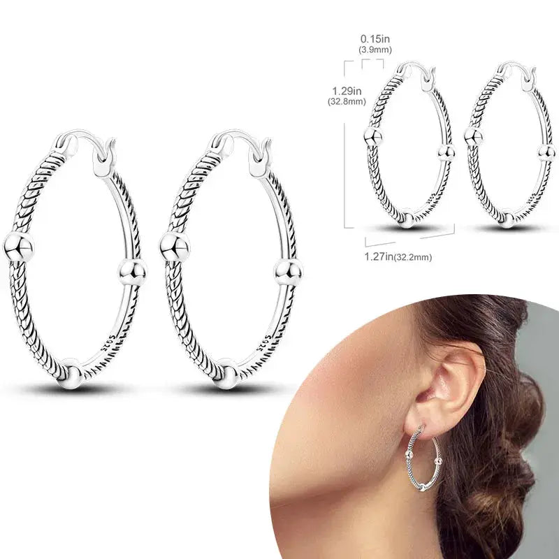 925 Sterling Silver Hoop Earrings Hypoallergenic Zirconia Hoops For Women Girls High Quality Fashion Jewelry