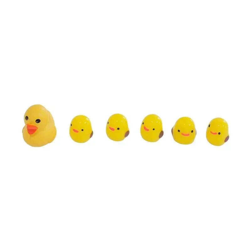 6 yellow plastic duck car interior ornaments for rearview mirror and dashboard