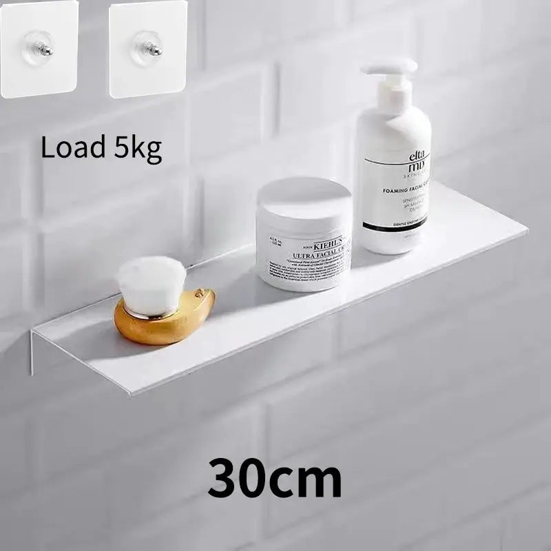 Floating white bathroom shelf, 30cm long, load 5kg, Simples Market