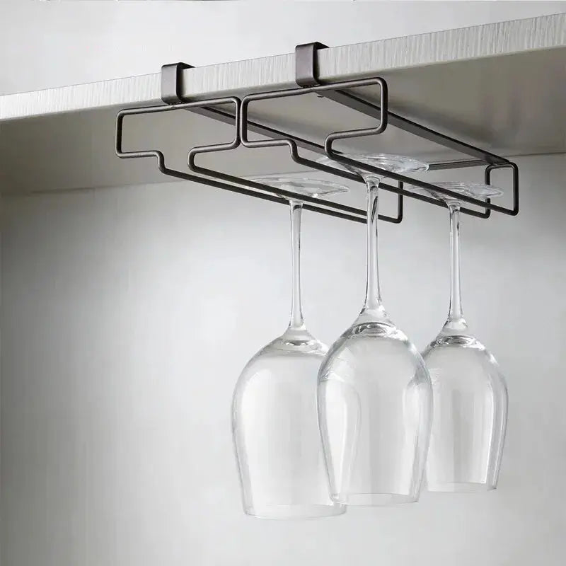 Hanging Red Wine Glass Storage Rack With High Footed Design No Drilling Required Inverted Drain Rack For Home Bar