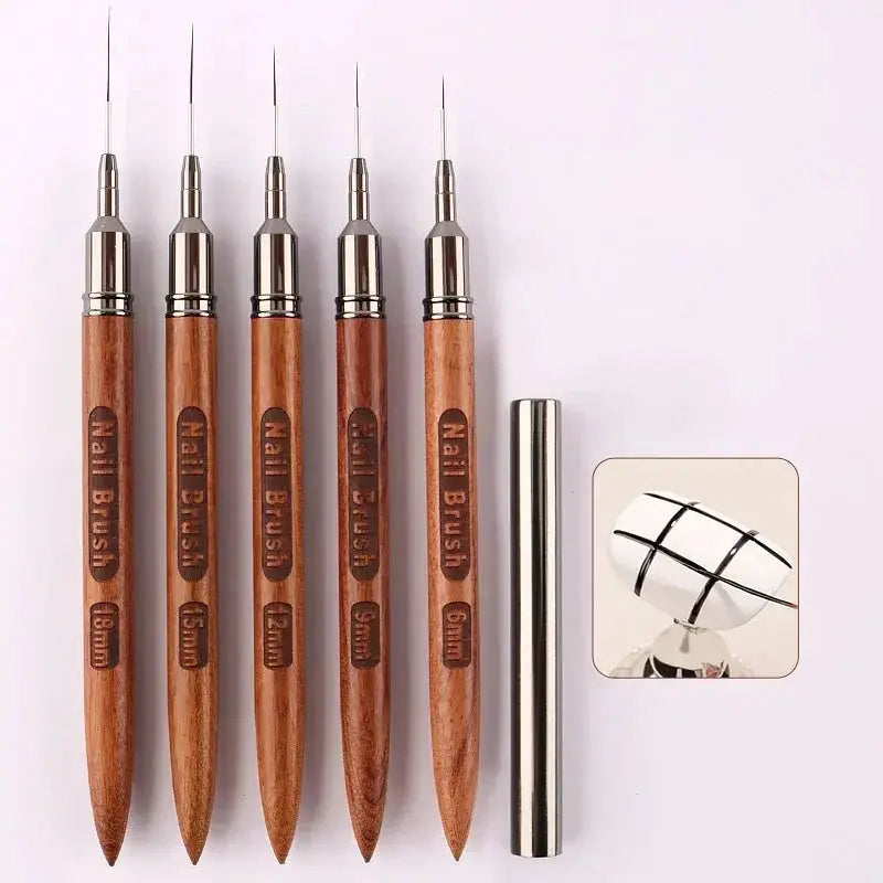 ProNail Craft Wood Handle UV Gel Nail Art Liner Brush for Precision Lines Stripes Flowers and Details