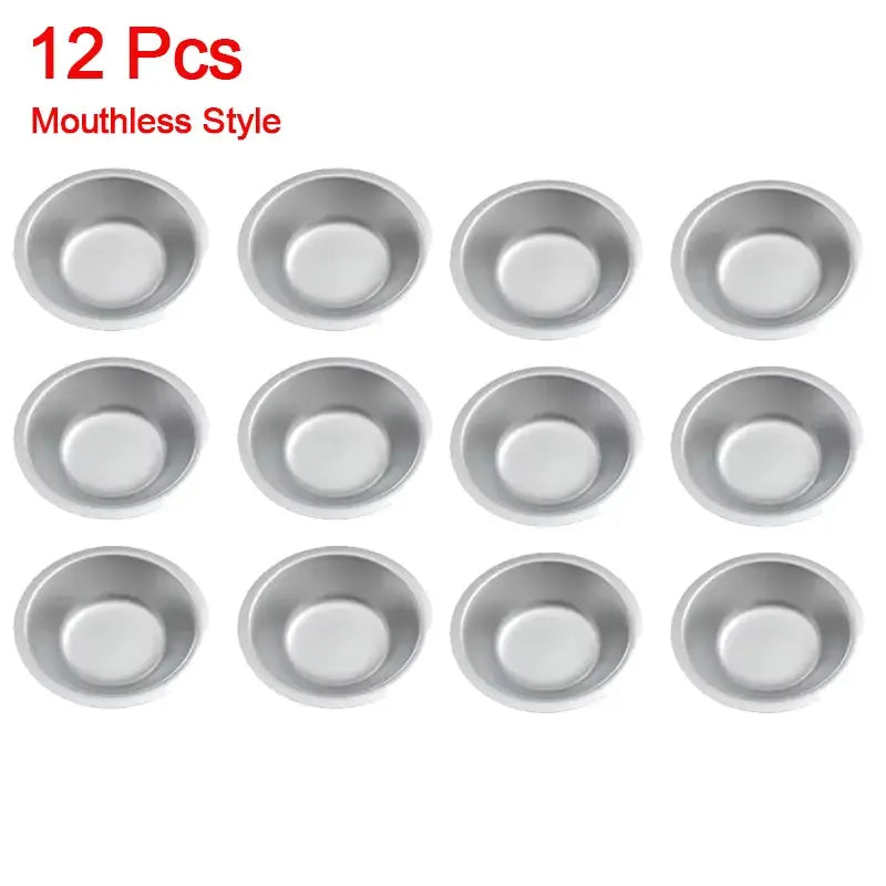 Artify 12Pcs Stainless Steel Small Round Paint Tray Set With Pouring Spouts For Precise Color Mixing