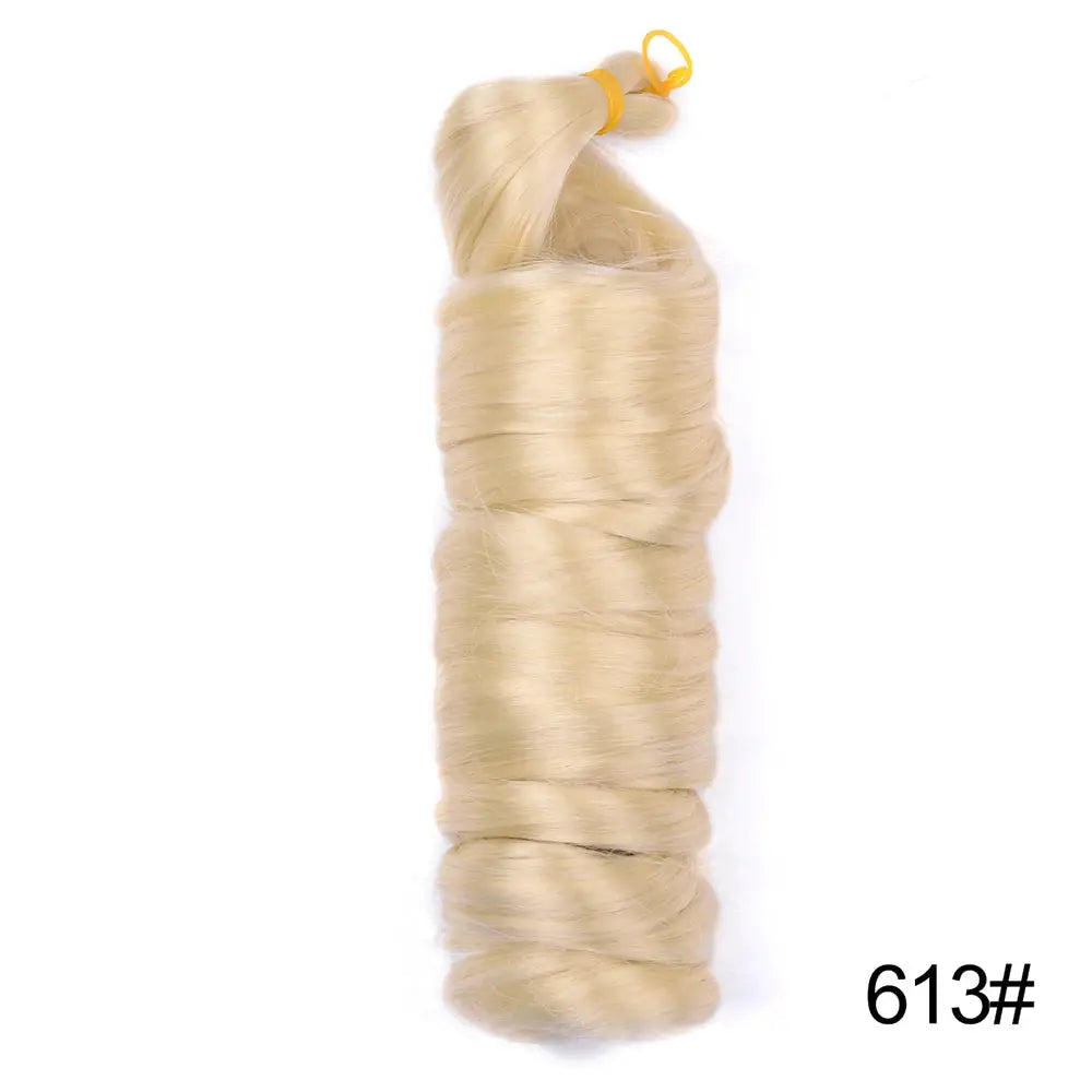 Simples Market French Curls braiding hair 24in synthetic spiral curls, color 613 platinum blonde