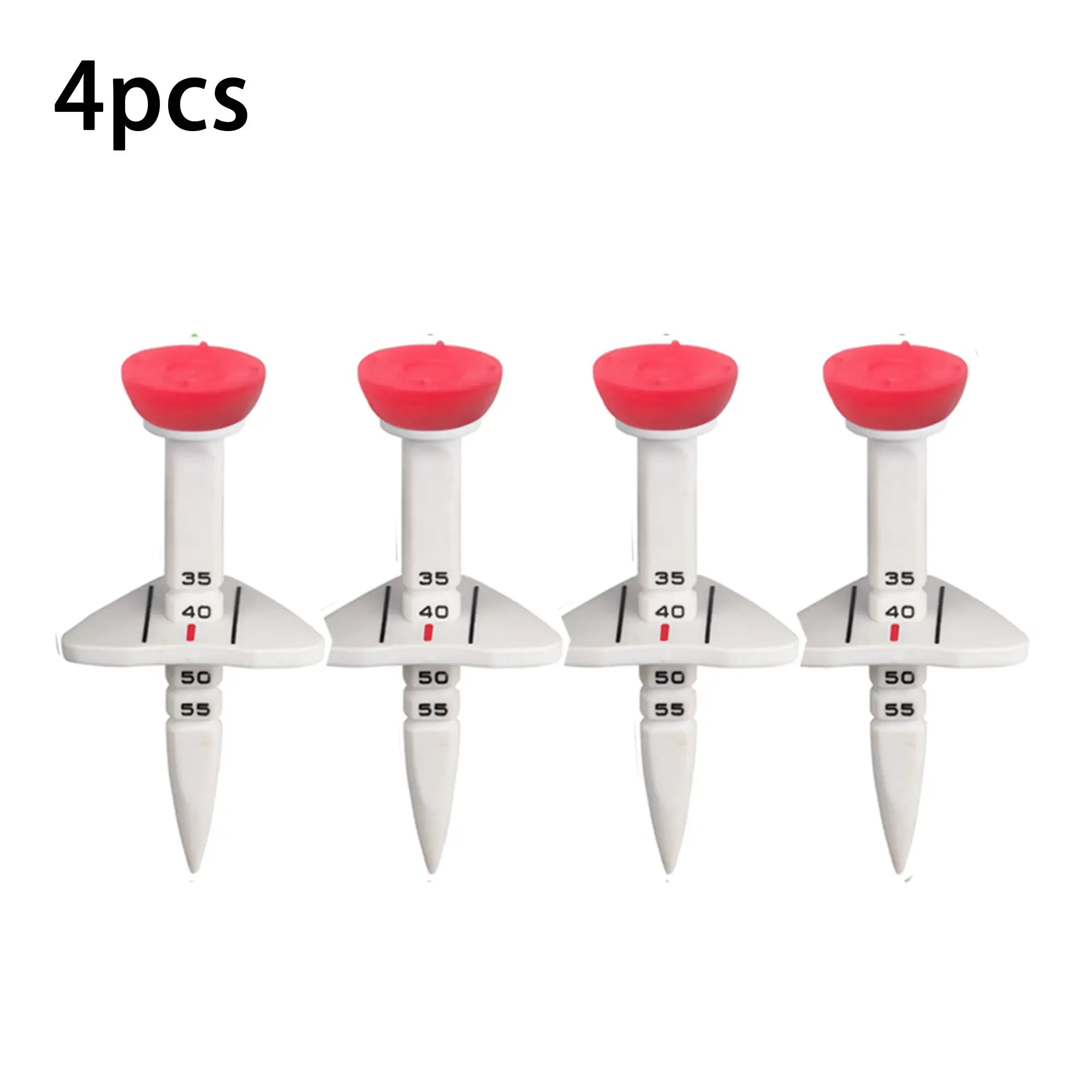 4 Pieces Adjustable Height 33 to 55mm Rubber Golf Tee Training Accessories for Practice and Swing Drills
