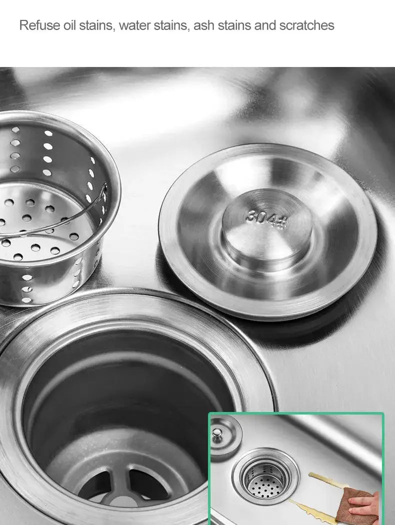 Sink drain basket, 304 stainless steel with bracket for wall-mounted kitchen/basin Simples Market