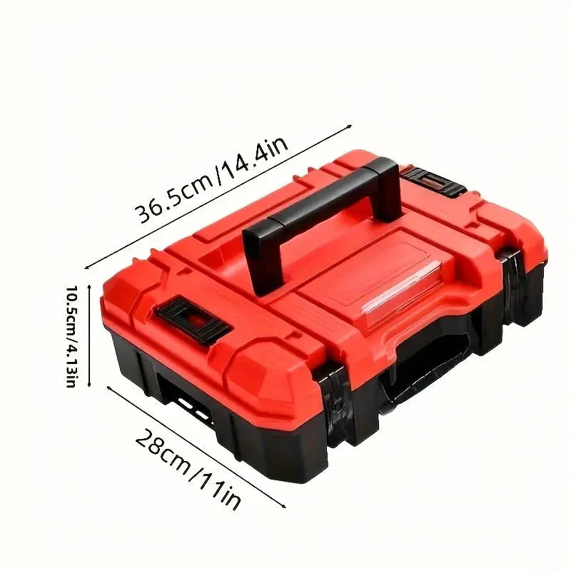 Simples Market red 1pc multi-functional tool box with durable compartment storage, ideal for electricians and carpenters