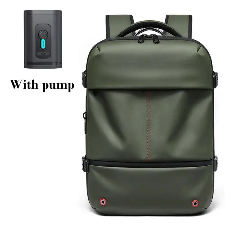 VoyagePro Travel Casual 16 Inch Vacuum Compression Laptop Backpack With USB Charging Waterproof Oxford 40L Expandable