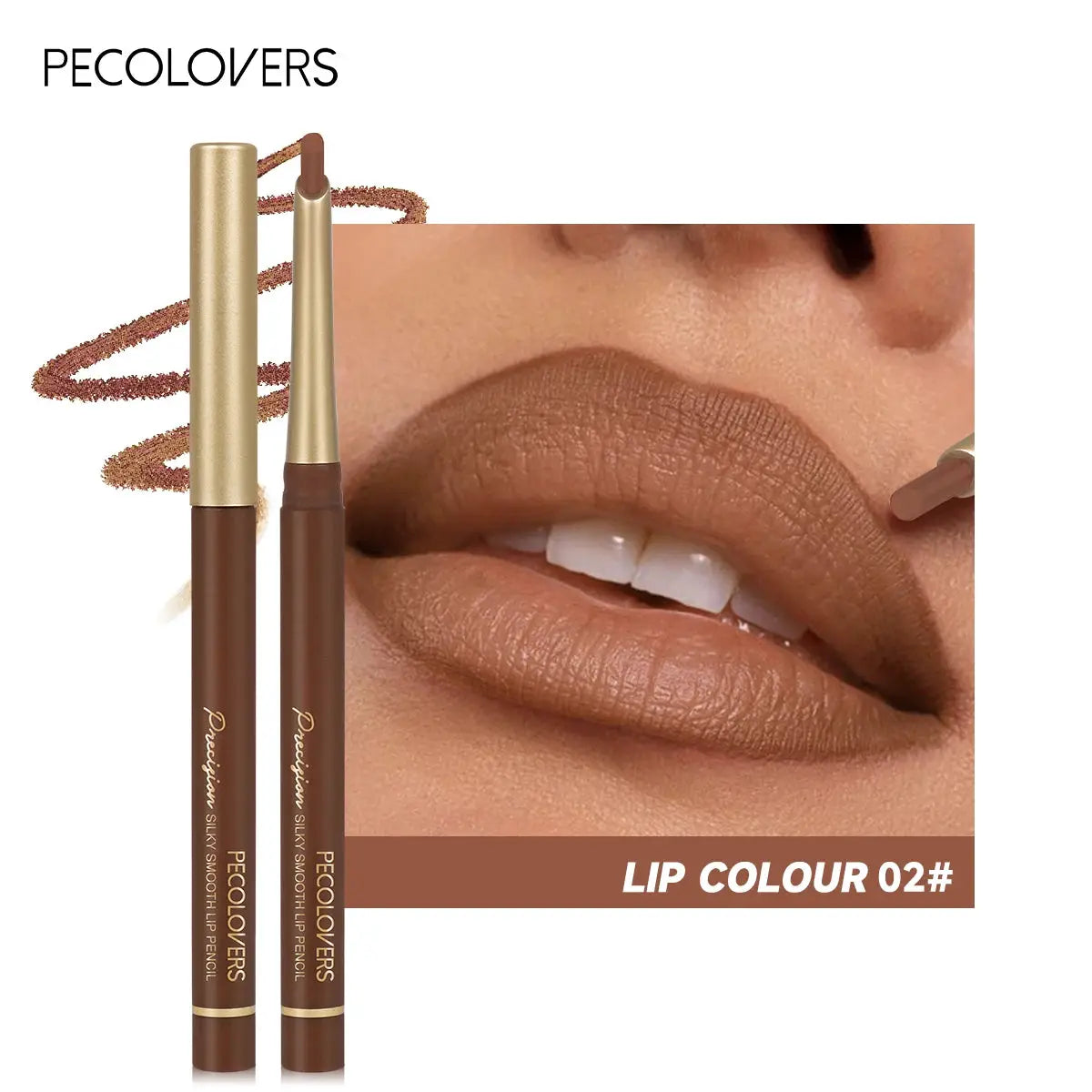 LuxLiner Matte Lip Liner Pencil Six Nude And Brown Shades Bevel Design For Precise Contour And Long Lasting Color