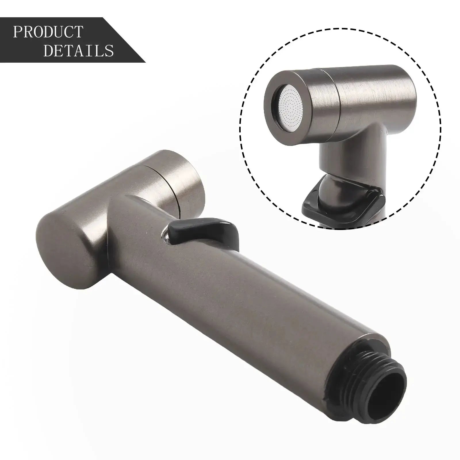 1pc ABS handheld bidet spray shower head, metallic gray, Simples Market