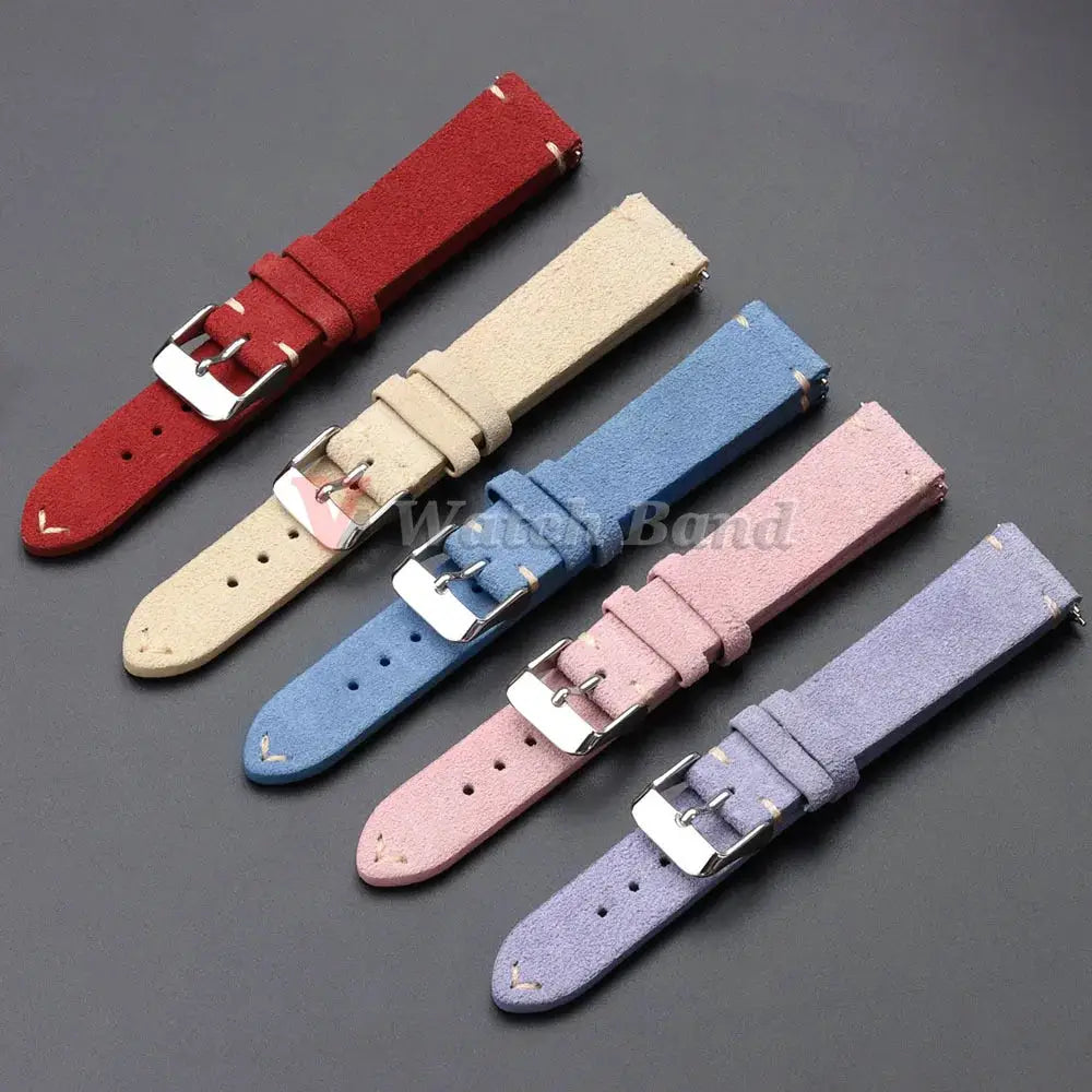 CalfskinCo Quick Release Suede Watch Strap For Seiko 18mm 20mm 22mm And Huawei GT3 GT4 14mm 16mm Calfskin Wristband
