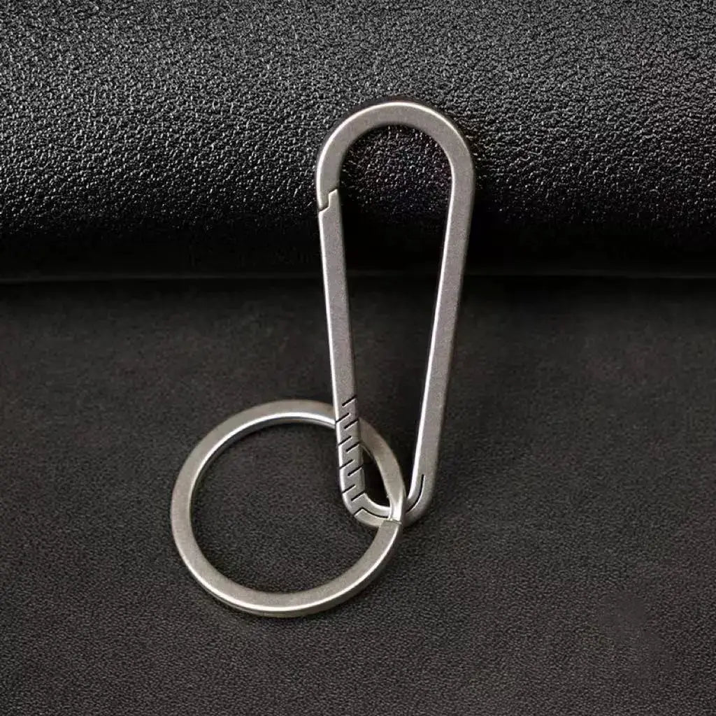 Multifunctional titanium alloy quick-release carabiner keychain with round keyring