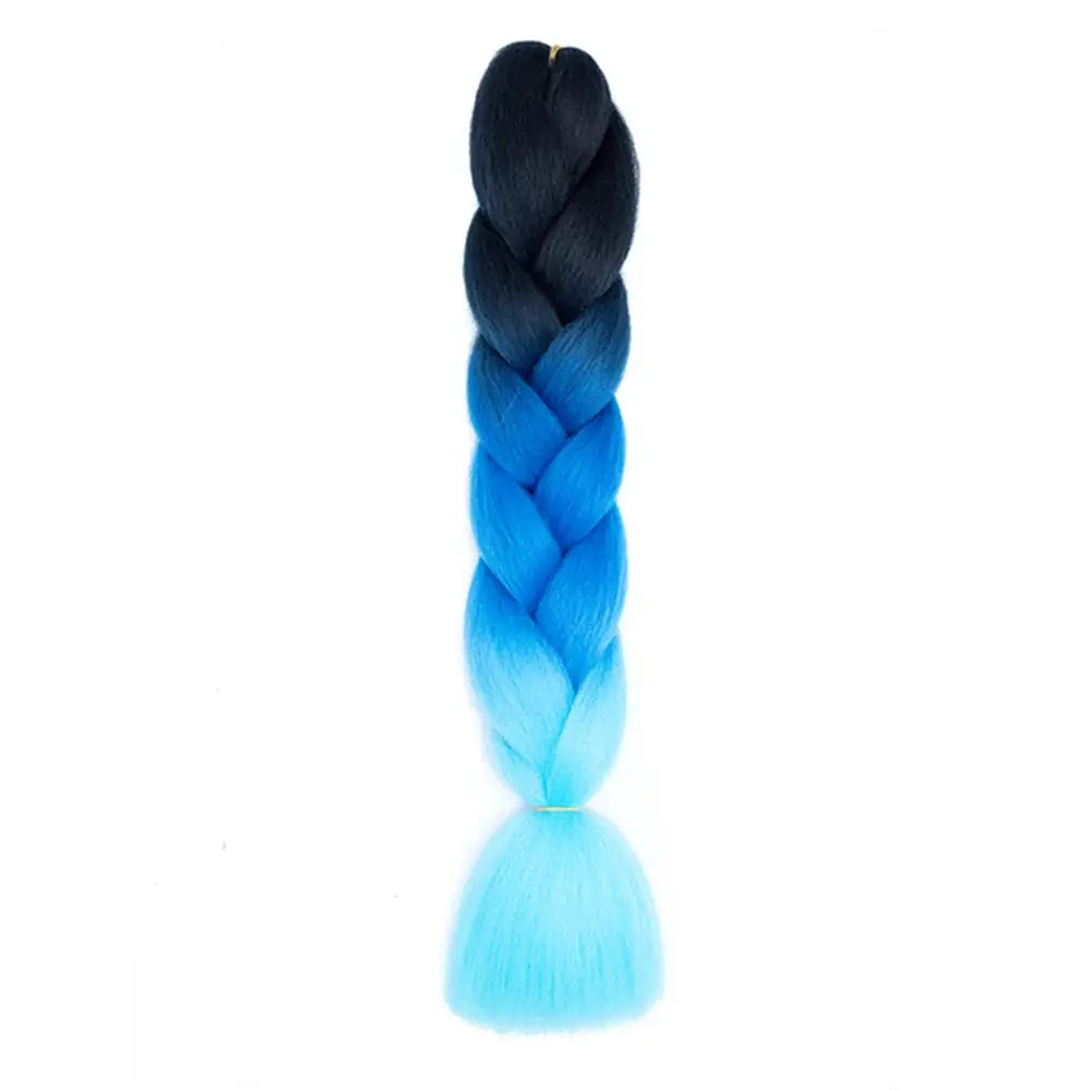 Simples Market 24-inch jumbo braiding hair, Afro ombre crochet braid in navy to blue gradient.