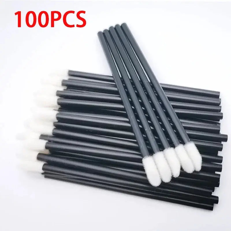 GlamKit 100 Pcs Disposable Cosmetic Brushes Set For Lip Eyelash Extensions Mascara And Lipstick