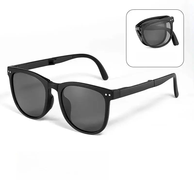 PulseFold Foldable Square Frame Sunglasses for Men and Women UV Protection Ultra Compact for Driving Outdoors