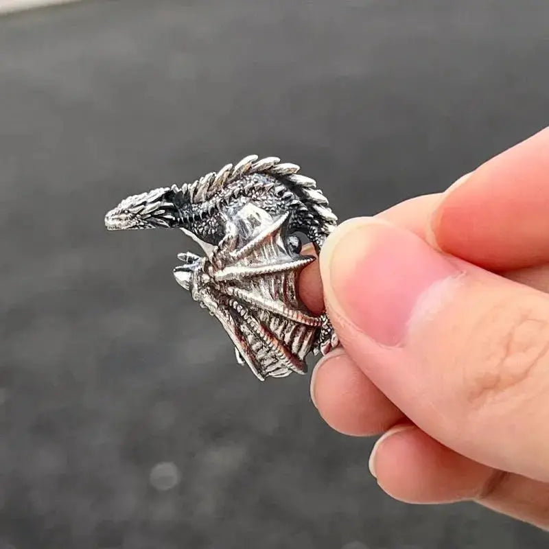 Dragon Rings Gothic Punk Style Pterosaur Wings Opening Adjustable Rings For Men And Women Vintage Jewelry Gifts
