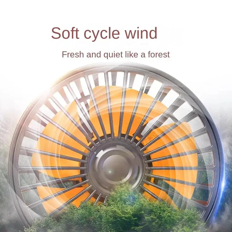 Car fan 360° adjustable three-head with orange blades by Simples Market