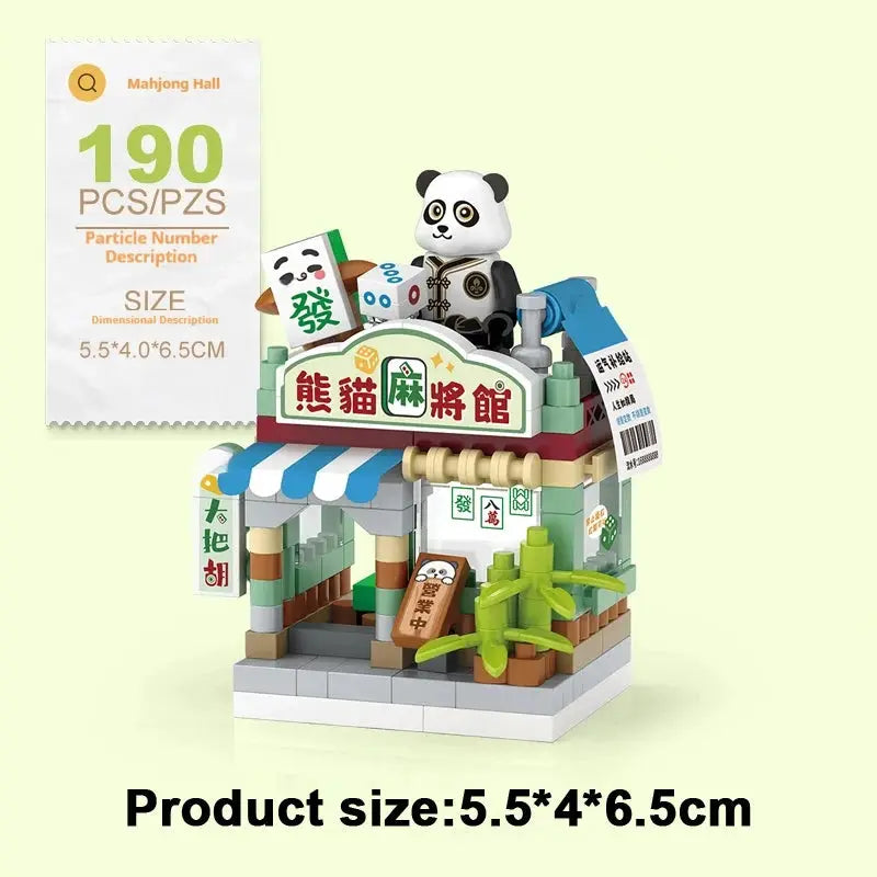 Restaurant Dessert Coffee Street View Building Blocks Kit With Pet And Fruit Store Model For Kids And Adults
