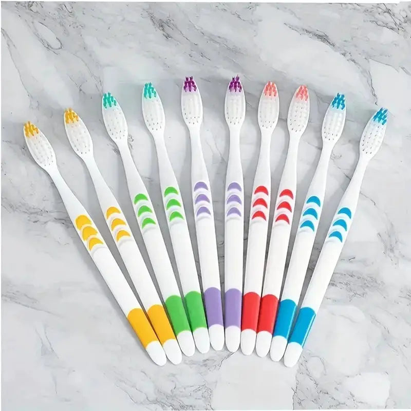 PureZen Bamboo Charcoal Nano Toothbrushes 10 Pack Ultra Soft Bristles For Gentle Gum Care And Antibacterial Protection