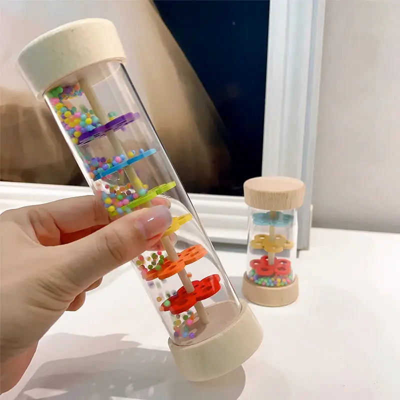 Wooden Rain Sound Tube Instrument Rain Maker And Hourglass Shaker Toy For Sensory Play And Hearing Enlightenment