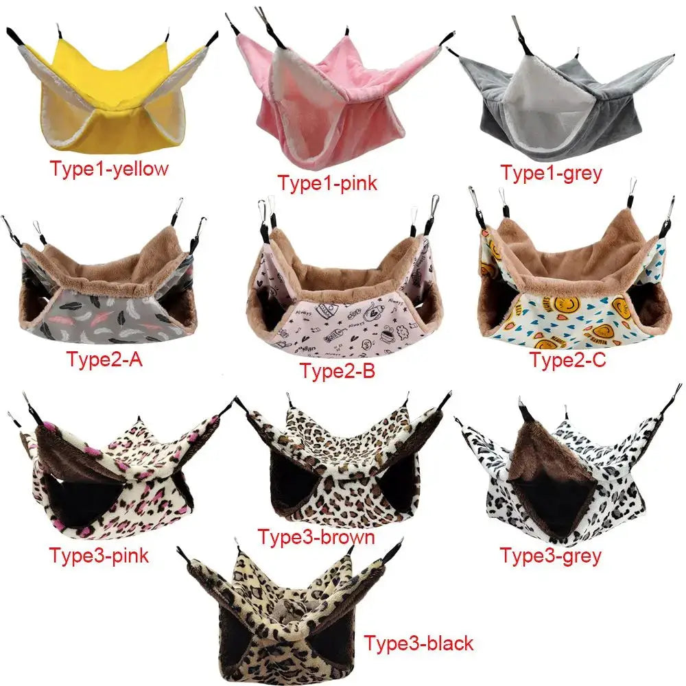 Hamster hammock by Simples Market, warm plush double-layer sleeping bag nest for small pets, 10 color variants