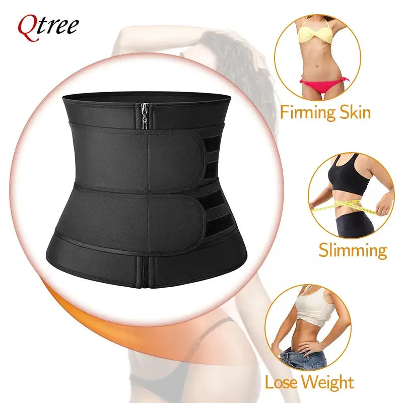 Qtree Plus Size Waist Trainer For Women Sports Girdle Corset Slimming Belt Firm Tummy Control Waist Shaping