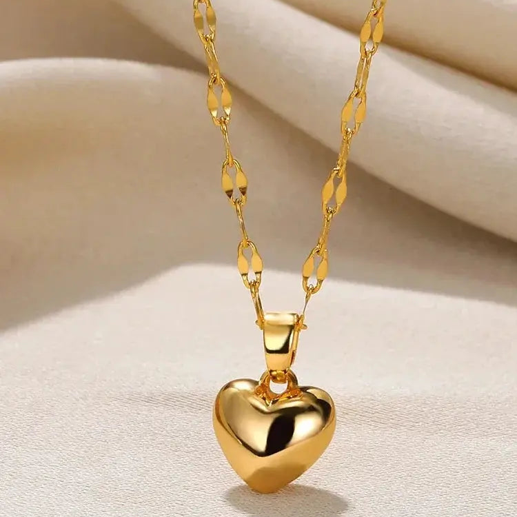 Stainless Steel Gold Beloved Charm Pendant Necklace For Women And Girls Collarbone Chain Holiday Gift
