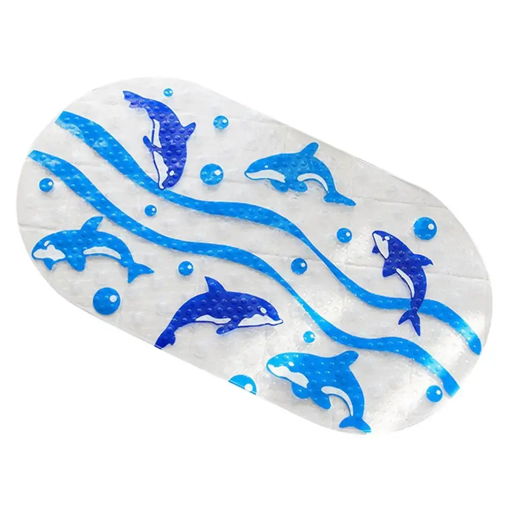 Simples Market PVC kids bath mat with cartoon dolphins, anti-slip with suction cups
