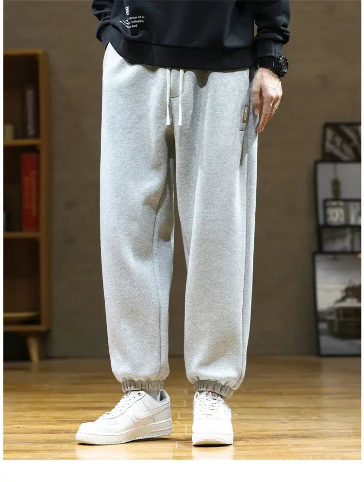 Simples Market men's grey drawstring sweatpants, loose jogger with elastic cuffs