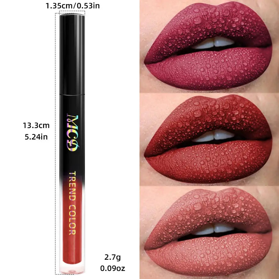 19 Colors Matte Velvet Lip Gloss Waterproof Long Lasting Liquid Lipstick With Nude Red Lip Tint And Lip Glaze