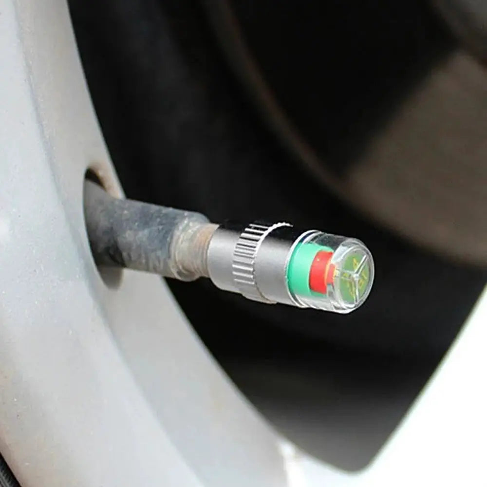Tire Valve Cap Gauge Set 4Pcs Car Tire Pressure Monitor Alert Indicator Caps For Tires Car Accessories