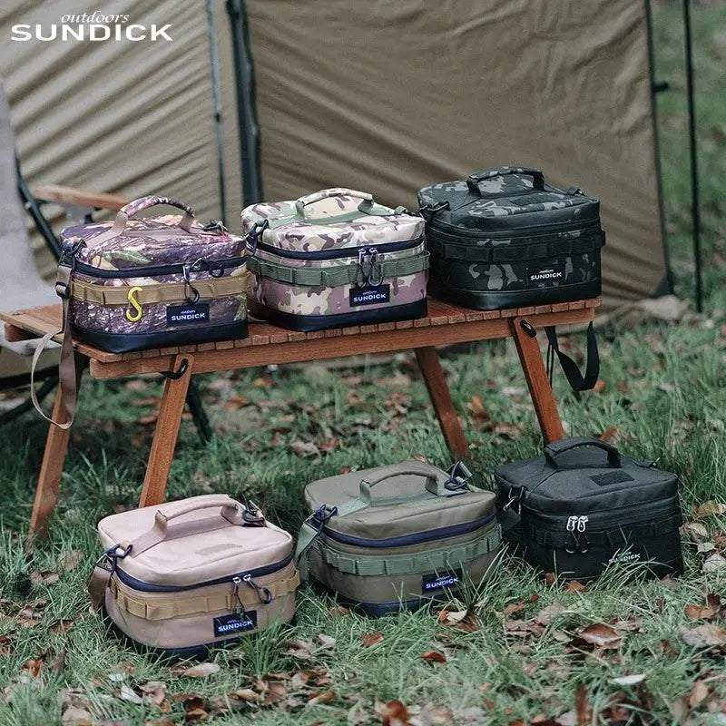 Insulated Camping Bowl and Cup Storage Bag for Outdoor Gear in Black, Brown, Army Green or Camo