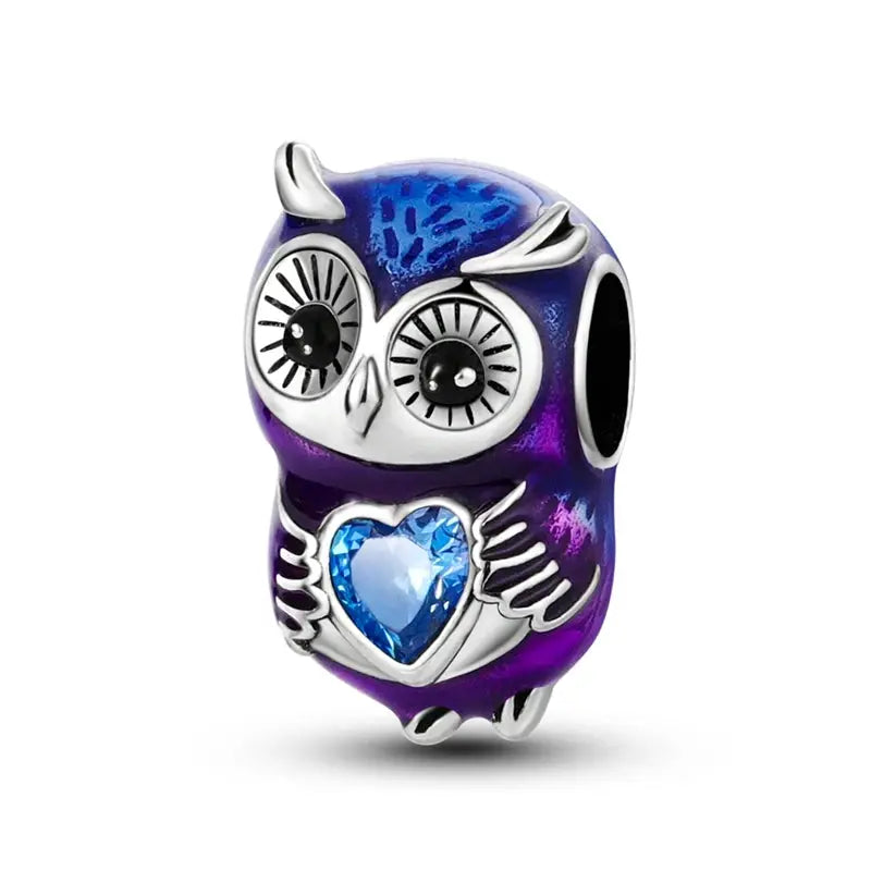 925 Silver Charms Beads for Pandora Style Bracelets Women Animal Charms in Blue Red Green Pink Yellow Gift