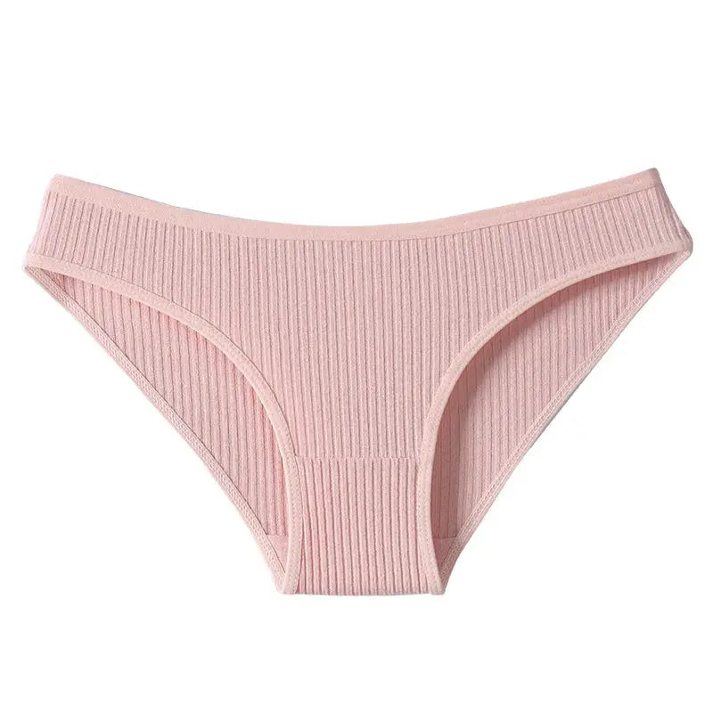 Pink ribbed cotton women's low-rise briefs from Simples Market