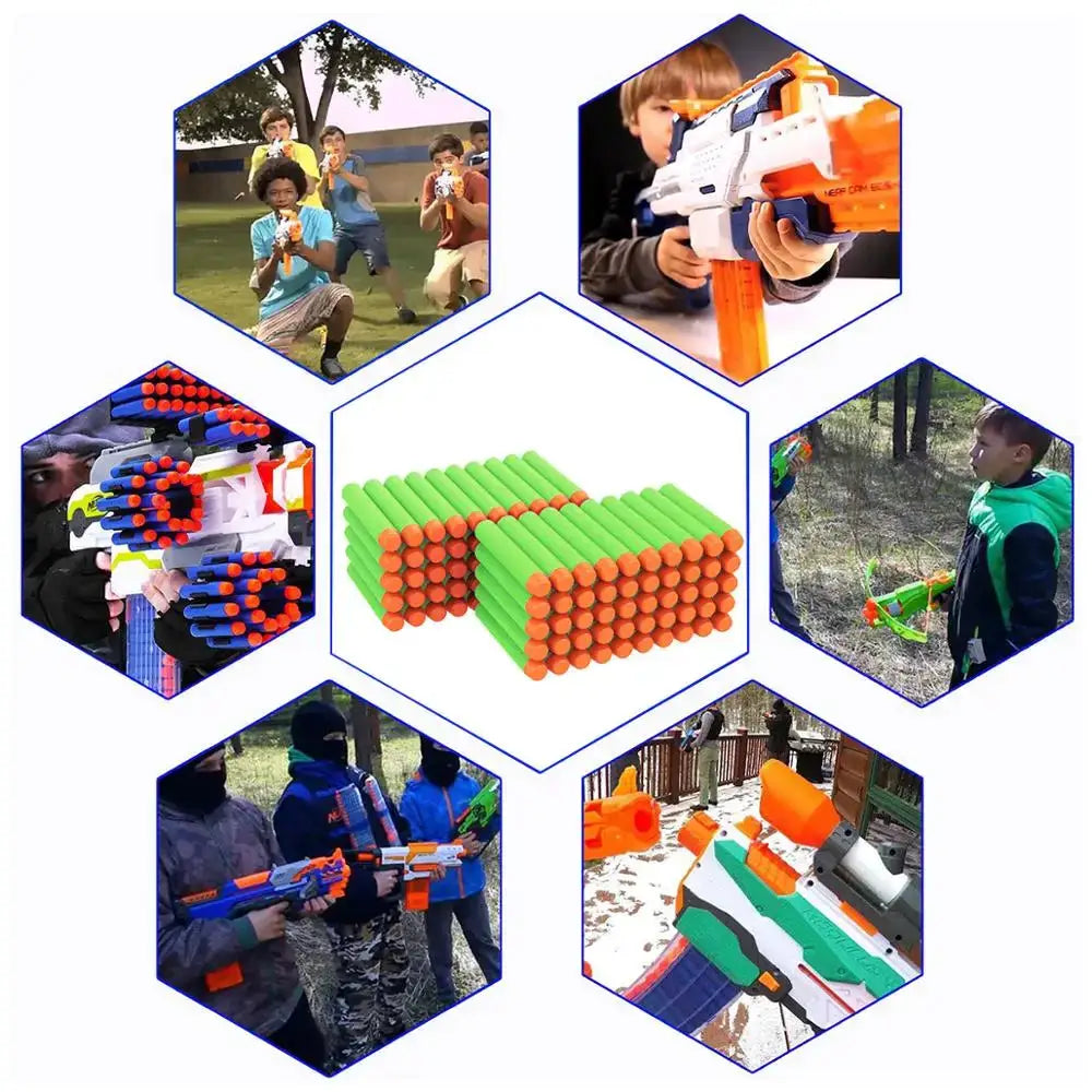 7.2cm EVA Foam Darts 100 Pieces Refill Rounds for Nerf N Strike Blasters Round Head Safe Play
