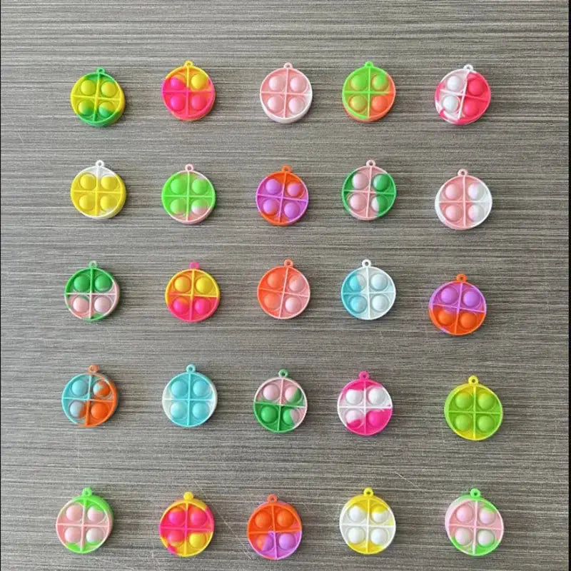 20 Pieces Mini Pop Keychain Fidget Toys For Toddlers And Kids Sensory Fun Classroom Prizes Party Favors Goodie Bags