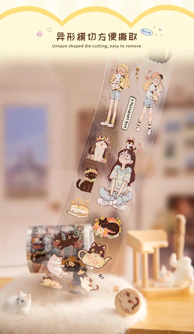 Mr Paper Washi Tape kawaii PET sticker roll by Simples Market for journaling and scrapbooking