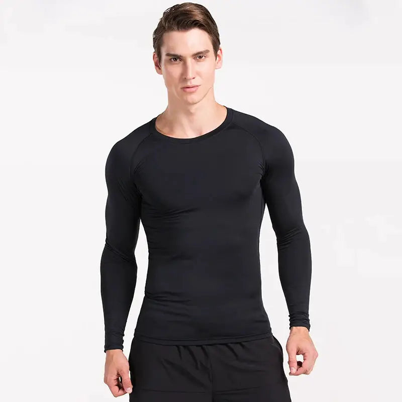 Men Compression Running Top Long Sleeve For Gym Clothing Quick Dry Sportswear Fitness Tee Training Workout Muscle Top