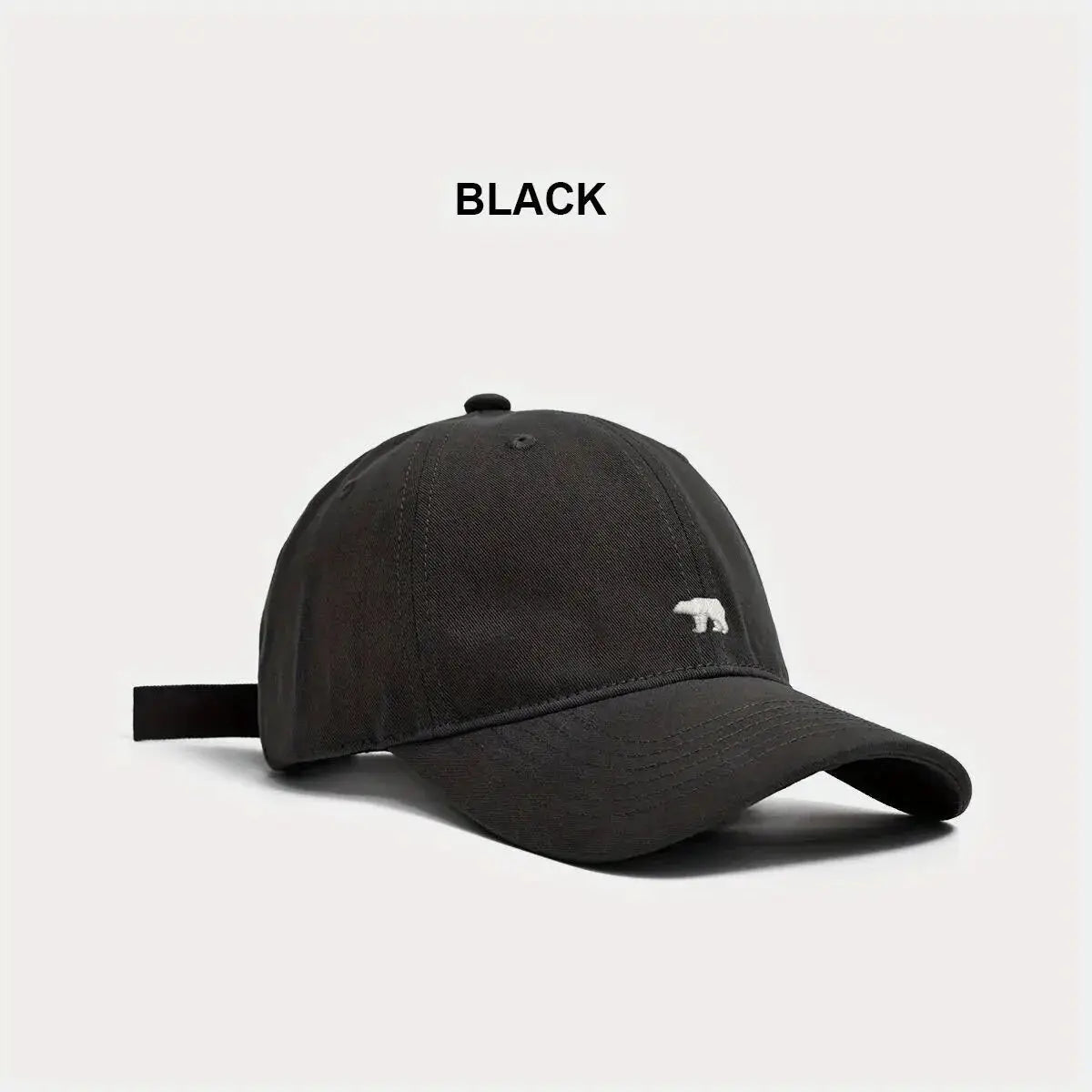 Bear Embroidered Baseball Cap Sun Protective Breathable Cotton Adjustable Unisex Casual Hat