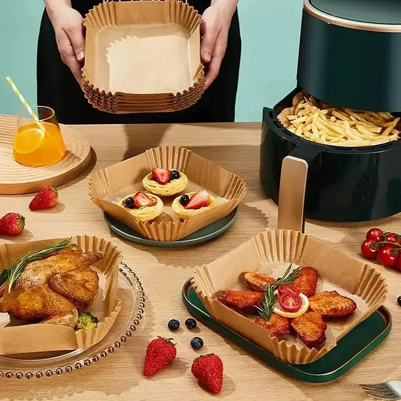 Nonstick Air Fryer Parchment Paper Liners Disposable Baking Papers For Air Fryer And Microwave Oven