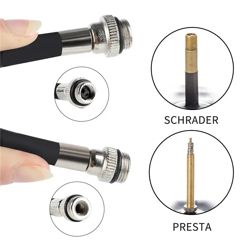 West Biking 100 PSI Mini Bike Pump Aluminum Alloy Hand Air Pump Schrader Presta Valve MTB