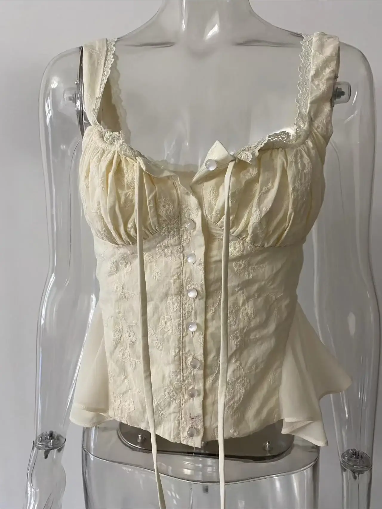 Minigmingxi 2024 Summer Beige Two Piece Dress Set Mermaid Skirt