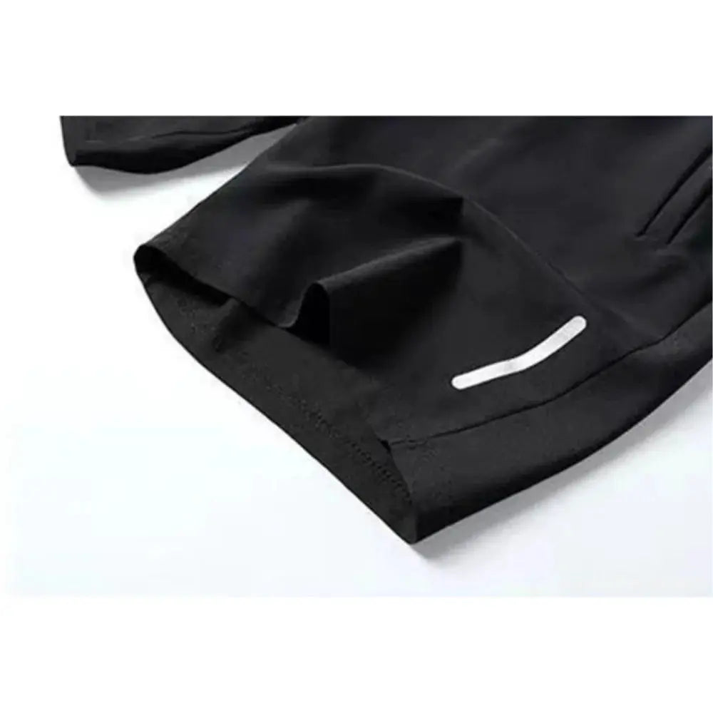 Men's black athletic shorts by Simples Market with a white reflective stripe.