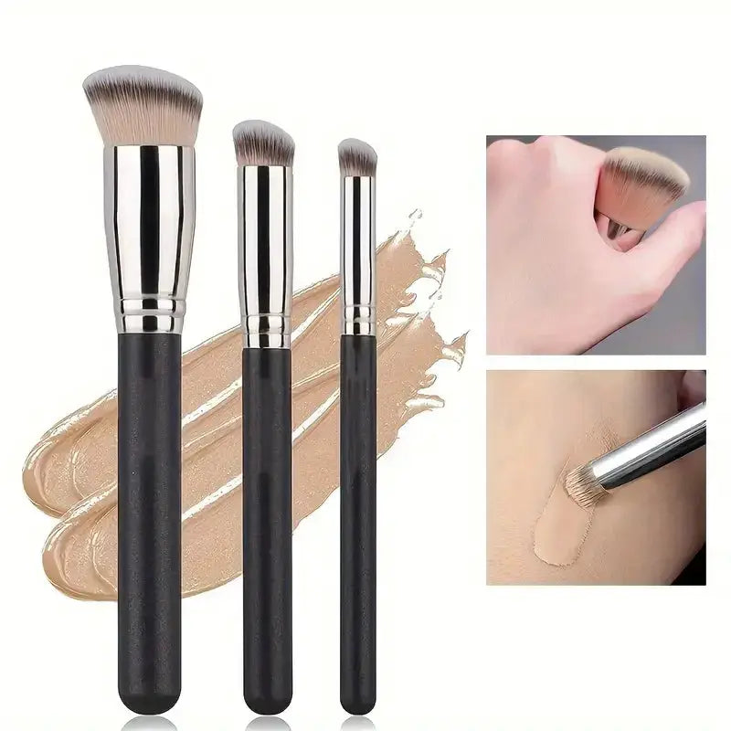 LuxeBlend Foundation And Concealer Brush Set Soft Wool For Flawless Dense Coverage And Precise Under Eye Blending